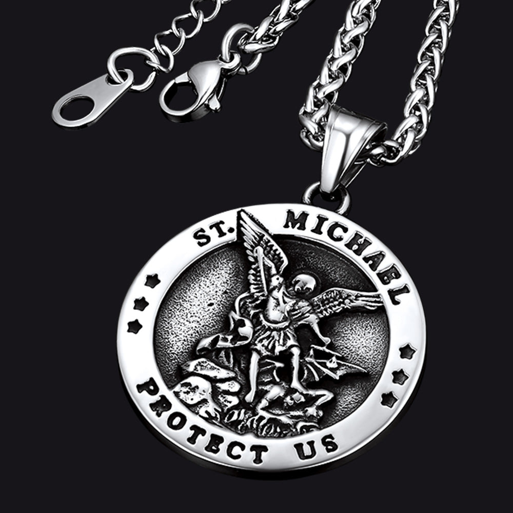 Archangel St. Michael Pendant Necklace for Men