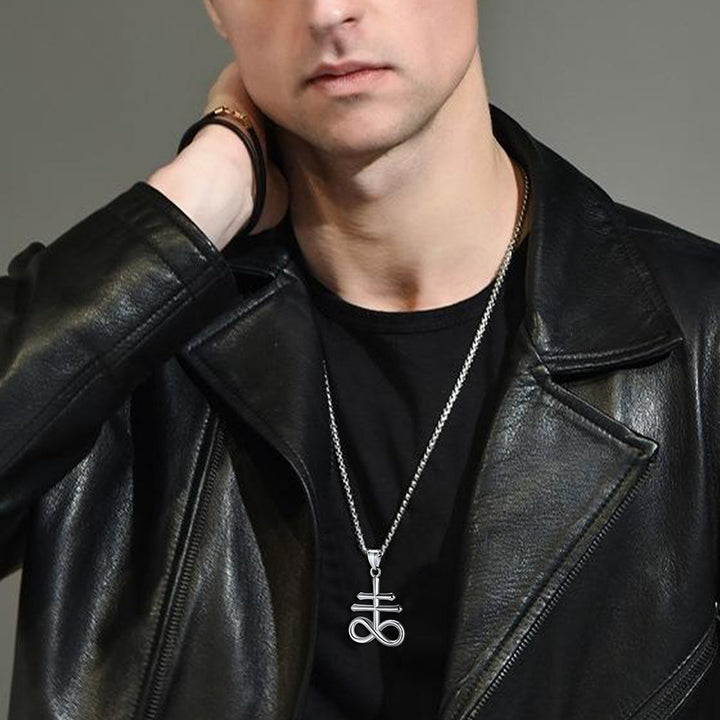 Church of Satan Leviathan Cross Necklace Pendant for Men