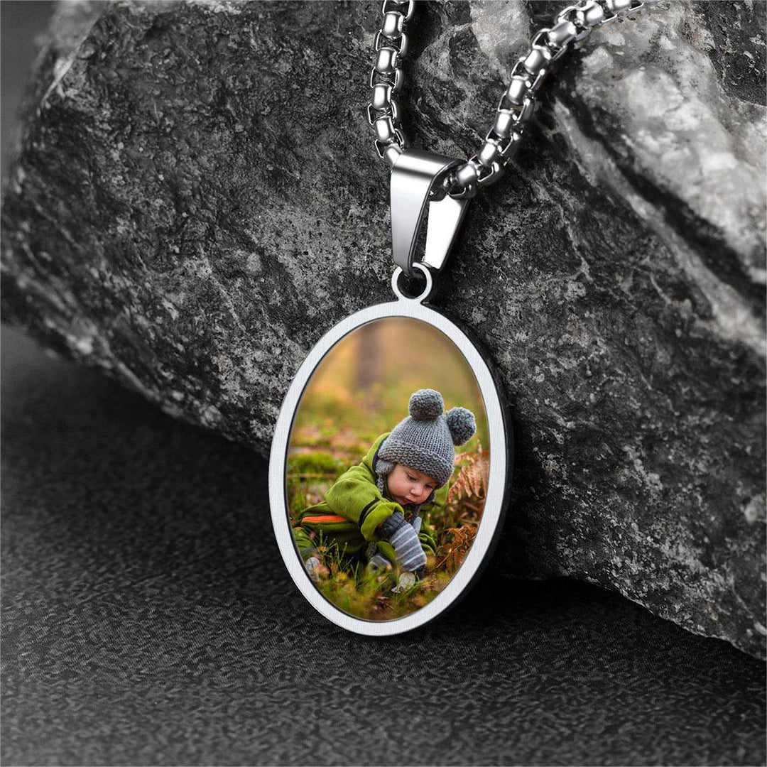 Personalized Saint Christopher Picture Necklace for Men