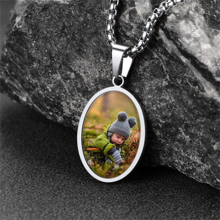 Personalized Saint Christopher Picture Necklace for Men