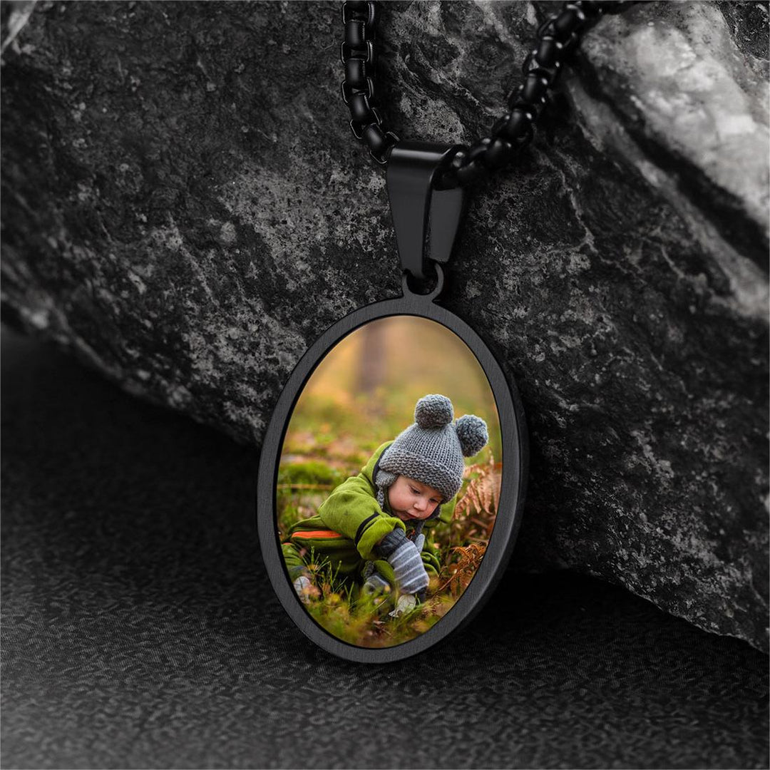 Personalized Saint Christopher Picture Necklace for Men