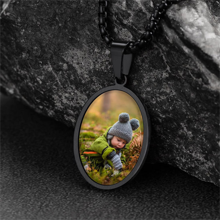 Personalized Saint Christopher Picture Necklace for Men