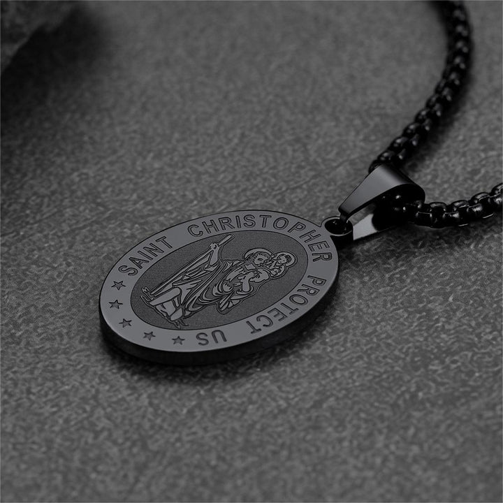 Personalized Saint Christopher Picture Necklace for Men