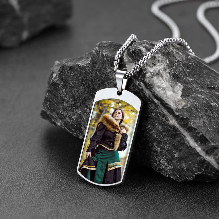 Customized Saint Michael Dog Tag Necklace with Picture