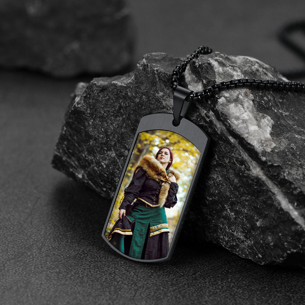 Customized Saint Michael Dog Tag Necklace with Picture