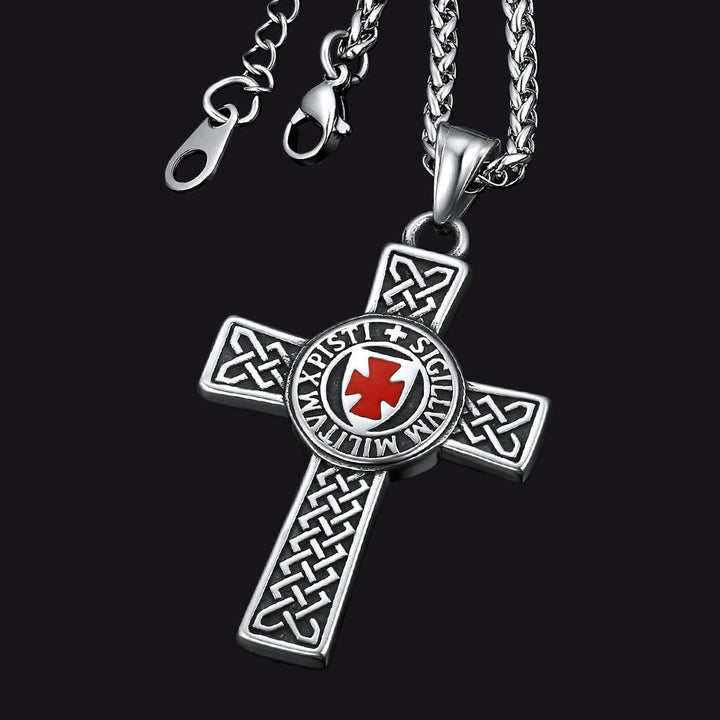 Knights Templar Celtic Cross Pendant Necklace For Men Women