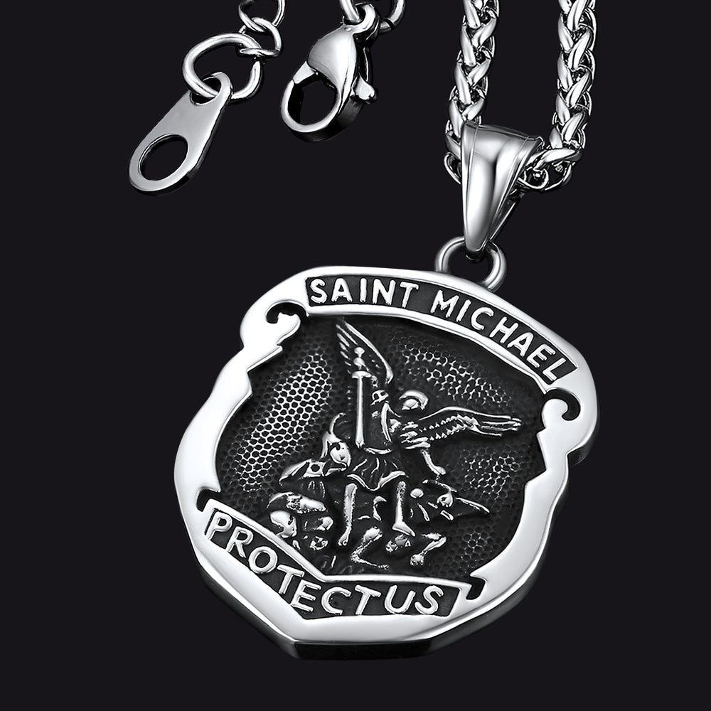 Catholic Saint Michael Pendant Necklace For Men