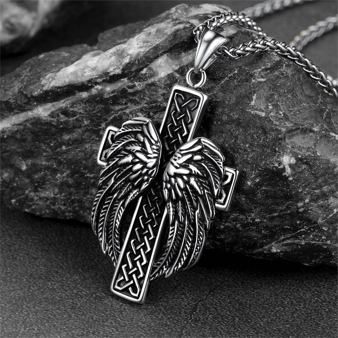 Flash Sale Angel Wing Cross Necklace Pendant for Men