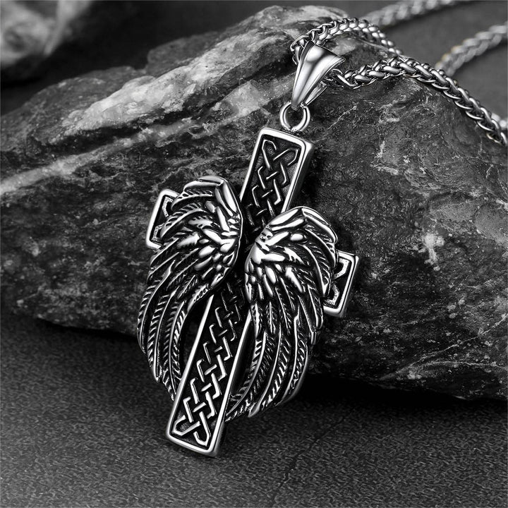Flash Sale Angel Wing Cross Necklace Pendant for Men