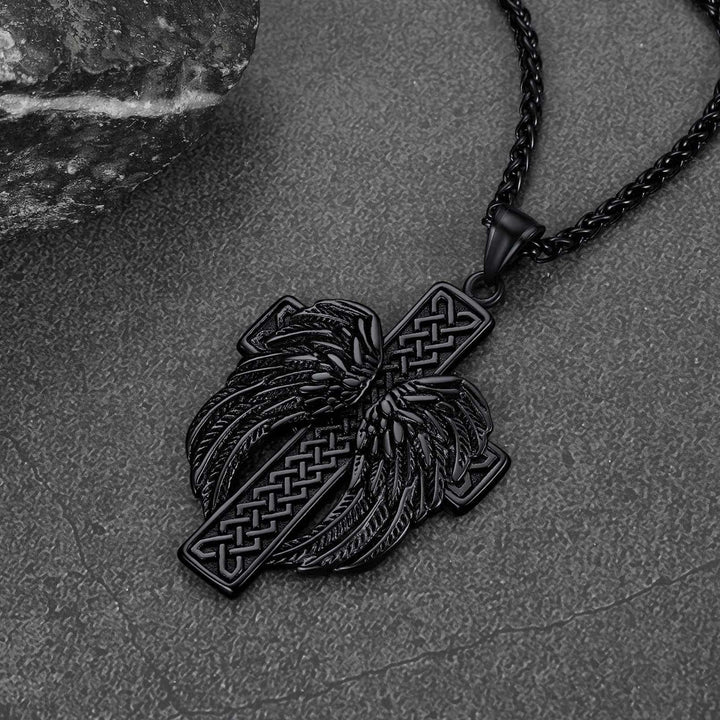 Flash Sale Angel Wing Cross Necklace Pendant for Men