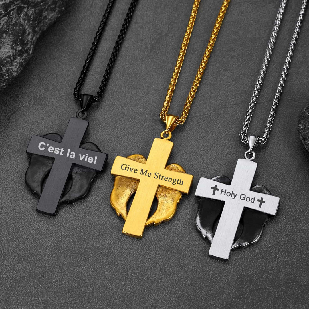 Flash Sale Angel Wing Cross Necklace Pendant for Men