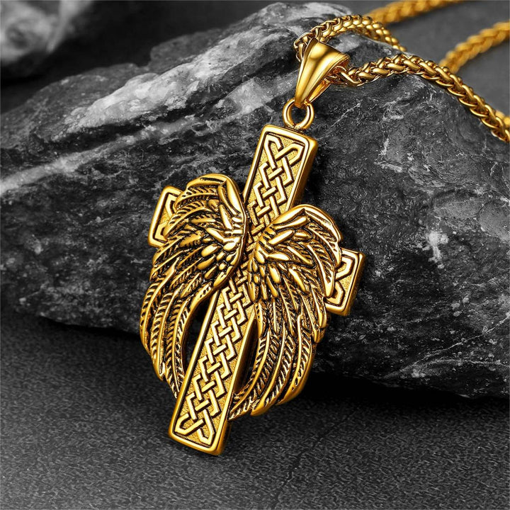 Flash Sale Angel Wing Cross Necklace Pendant for Men