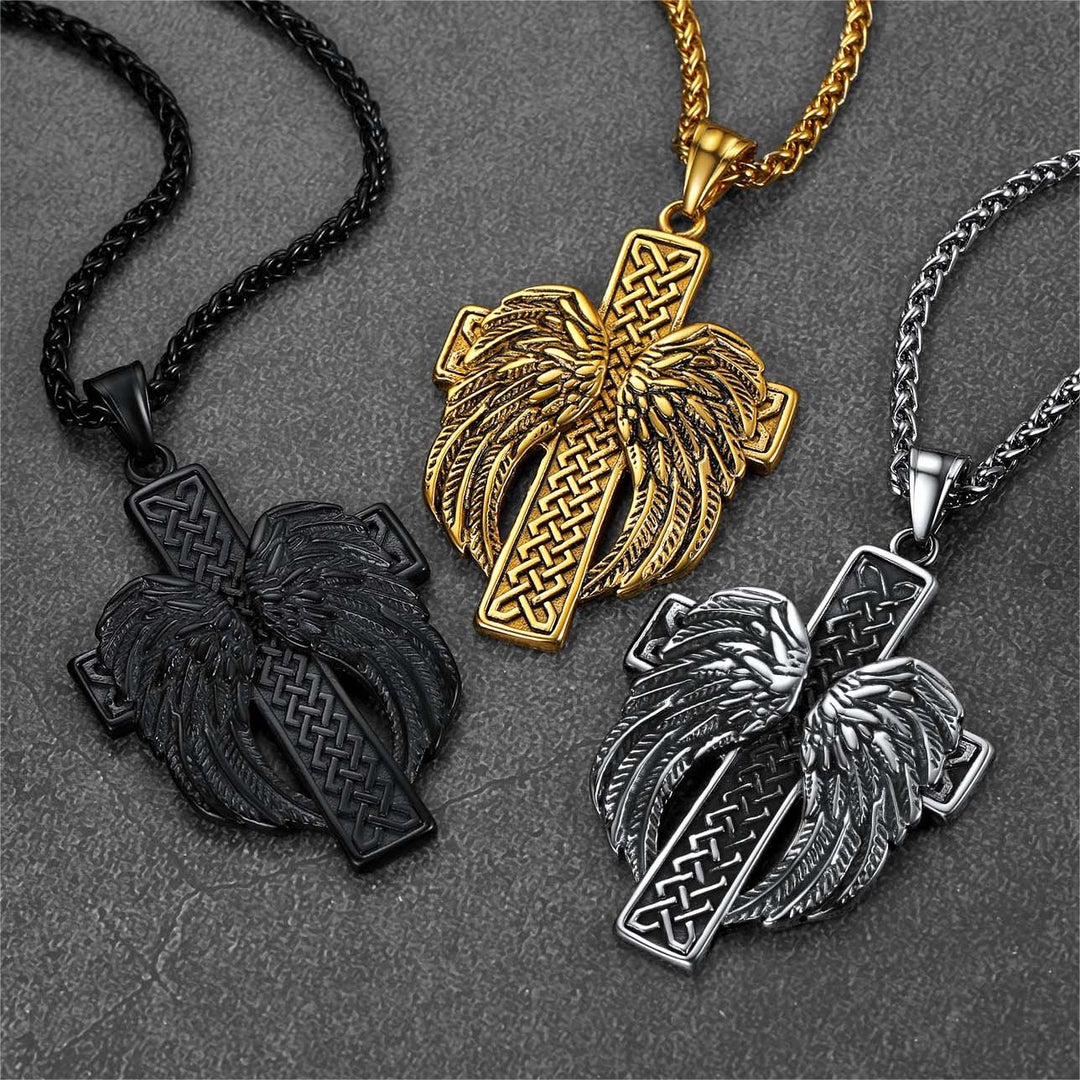 Flash Sale Angel Wing Cross Necklace Pendant for Men
