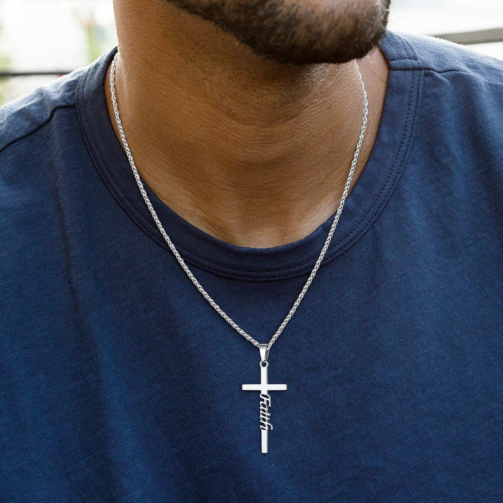 Christian Faith Cross Necklace Pendant for Men Women