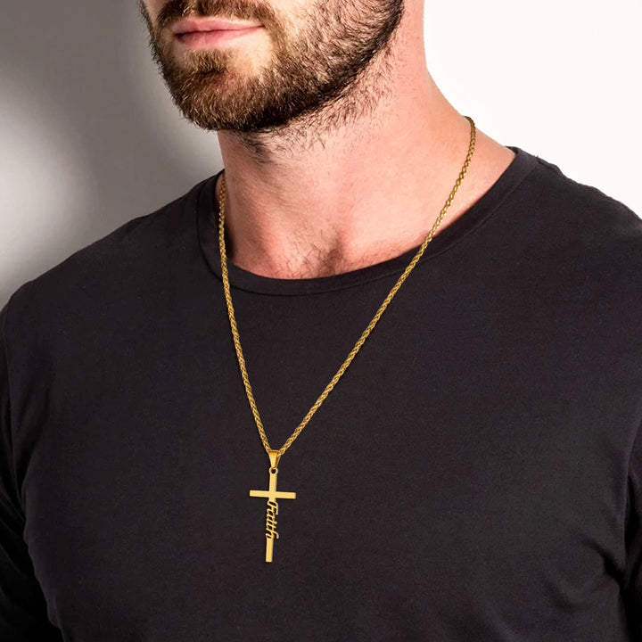 Christian Faith Cross Necklace Pendant for Men Women