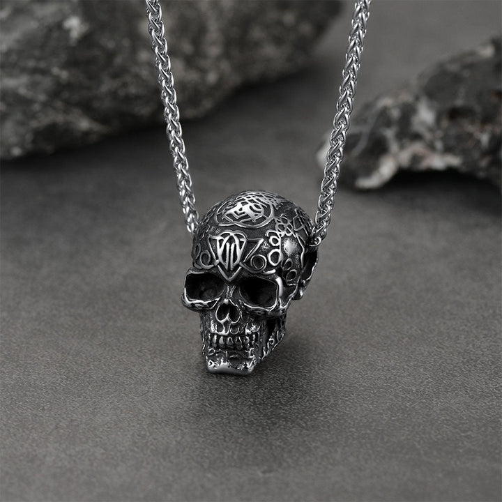 Gothic Skull Pendant Necklace For Men