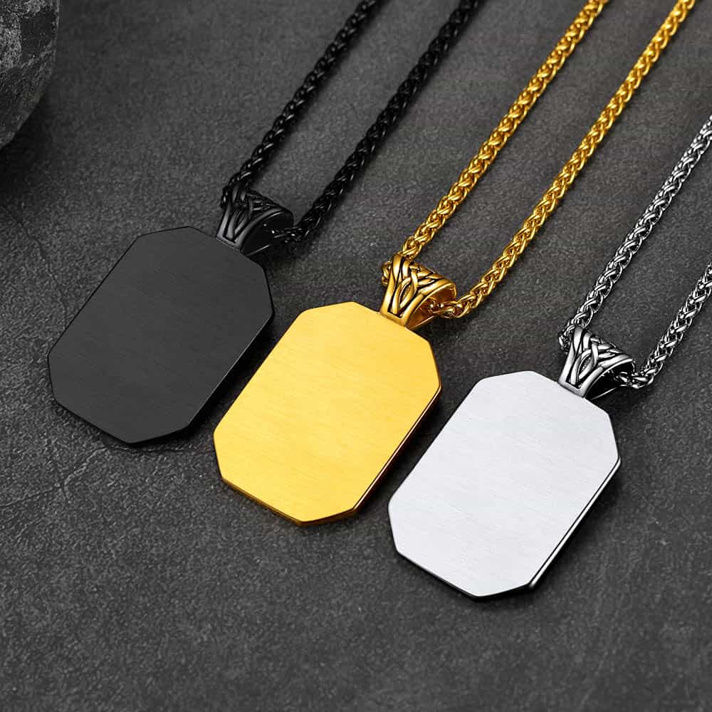 Customized Picture Dog Tag Necklace Photo Pendant for Men