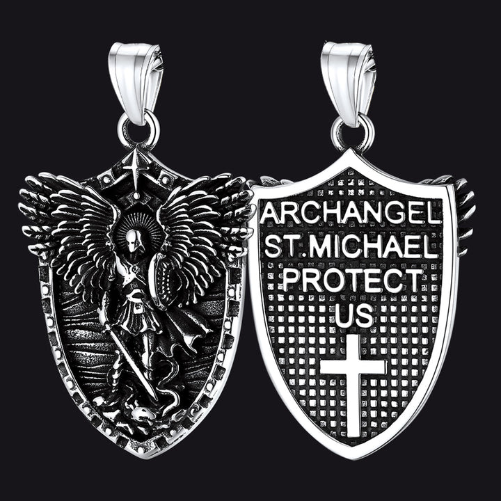 Oval Archangel Saint Michael Necklace Medal