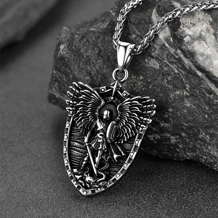 Shield of Archangel Saint Michael Pendant Necklace for Men