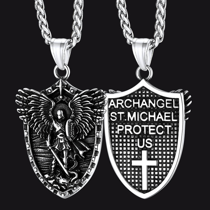 Shield of Archangel Saint Michael Pendant Necklace for Men