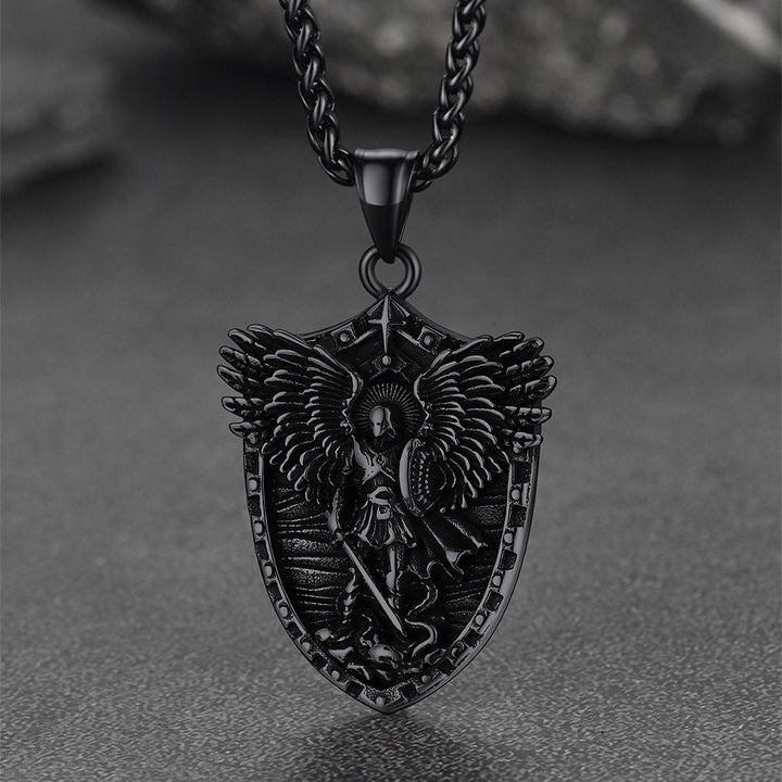 Shield of Archangel Saint Michael Pendant Necklace for Men