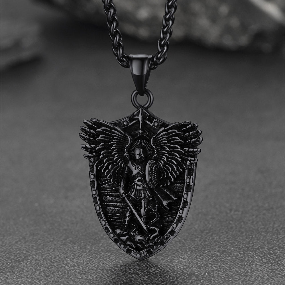 Shield of Archangel Saint Michael Pendant Necklace for Men