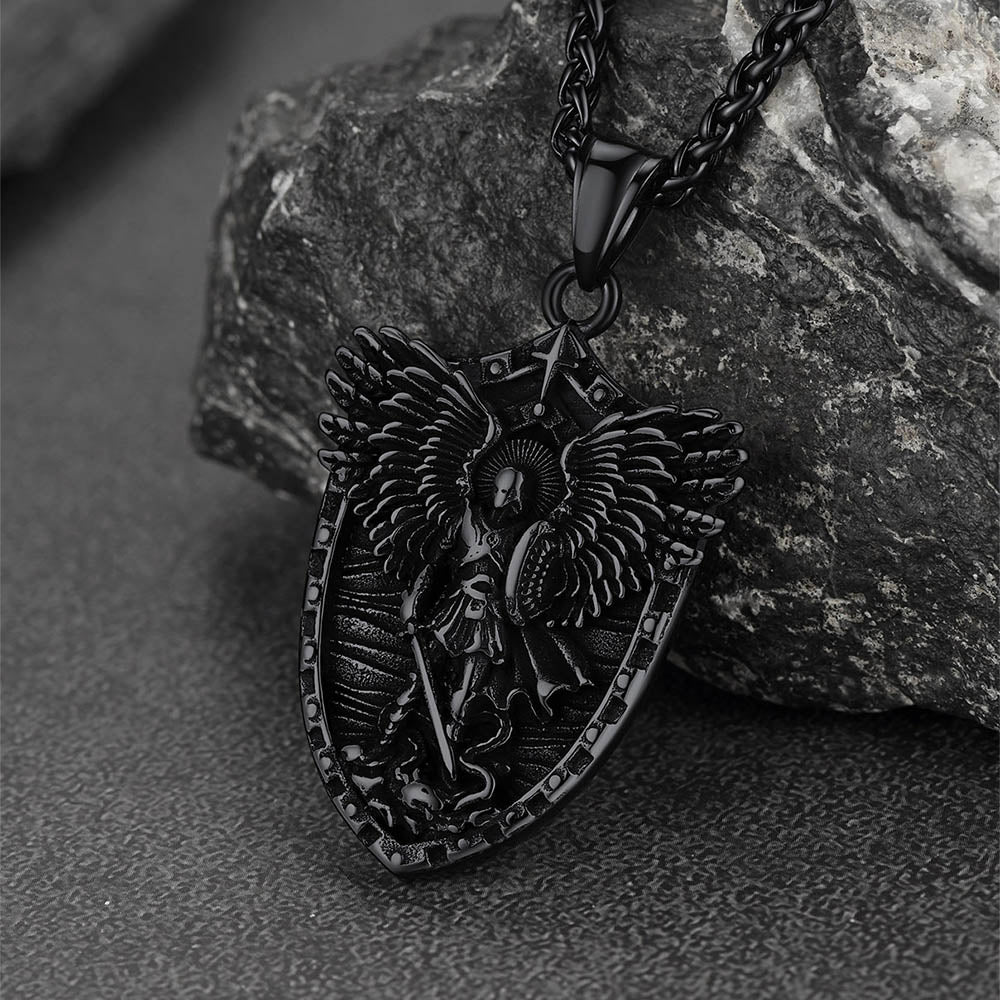 Shield of Archangel Saint Michael Pendant Necklace for Men