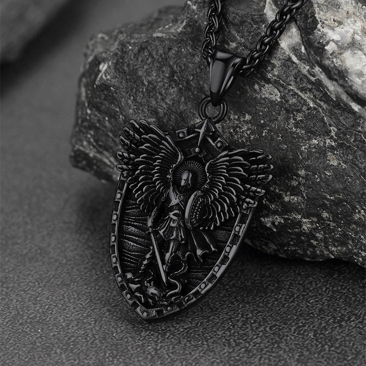 Shield of Archangel Saint Michael Pendant Necklace for Men