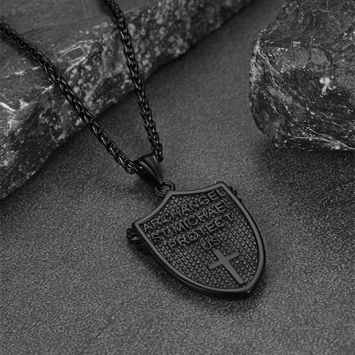 Shield of Archangel Saint Michael Pendant Necklace for Men