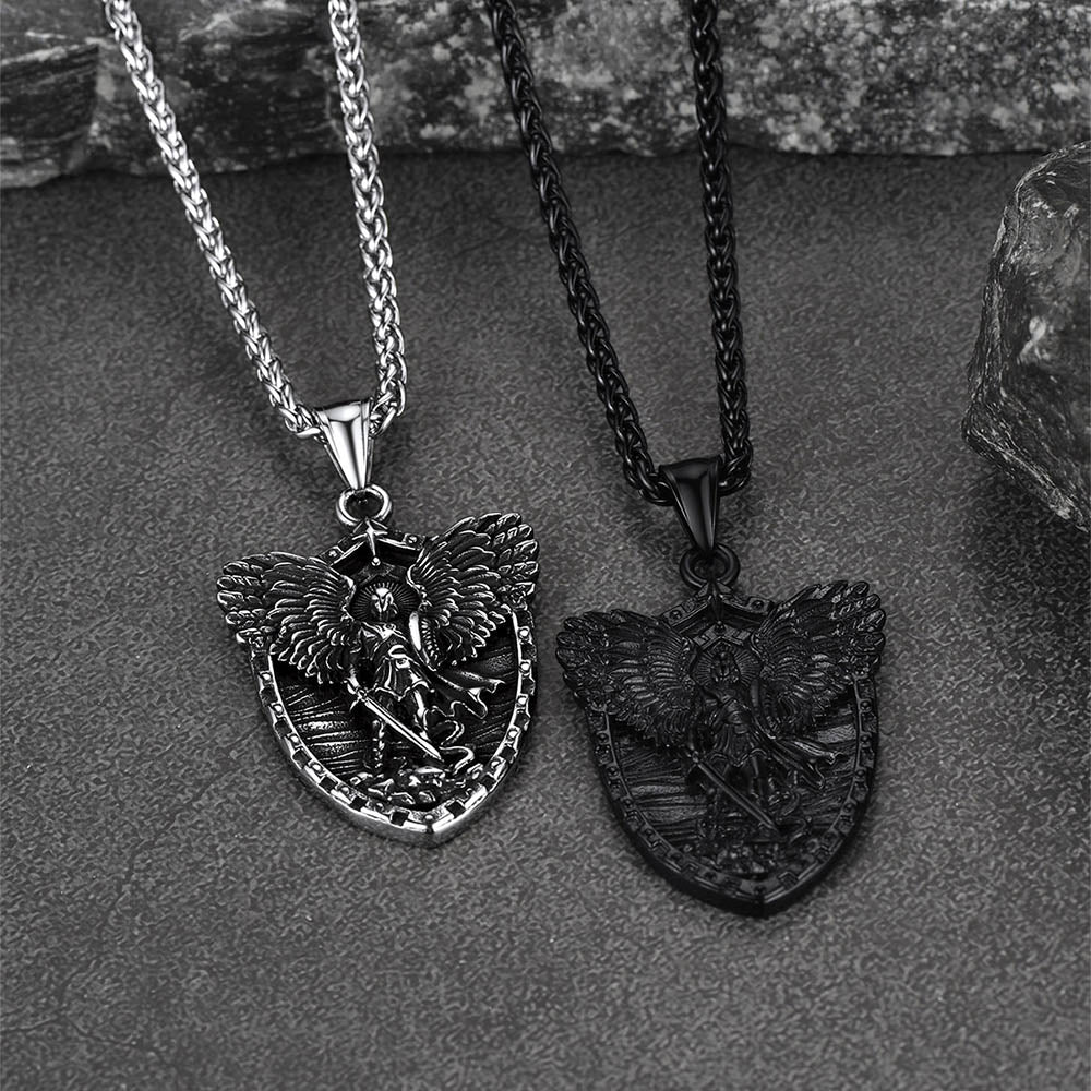 Shield of Archangel Saint Michael Pendant Necklace for Men