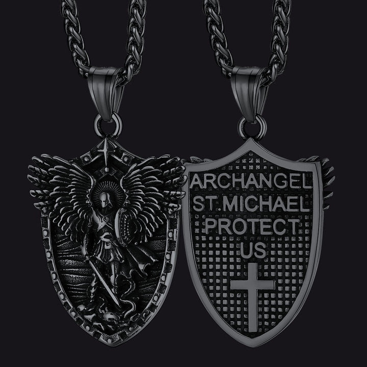 Shield of Archangel Saint Michael Pendant Necklace for Men