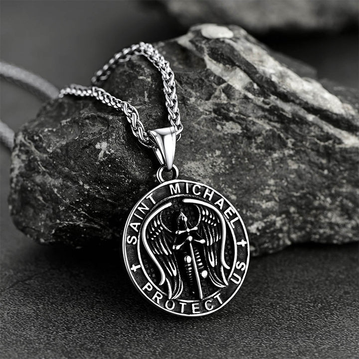 Christian Saint Michael Pendant Necklace Medal for Men