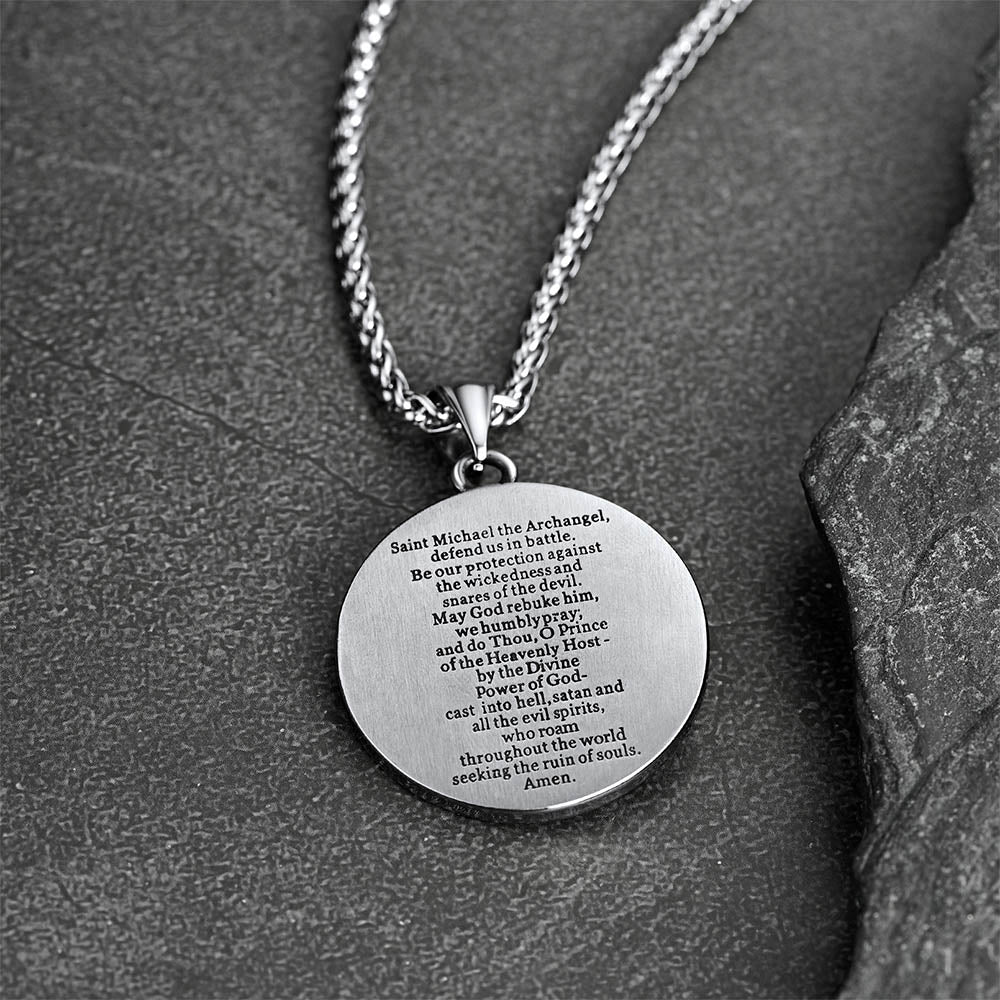 Christian Saint Michael Pendant Necklace Medal for Men