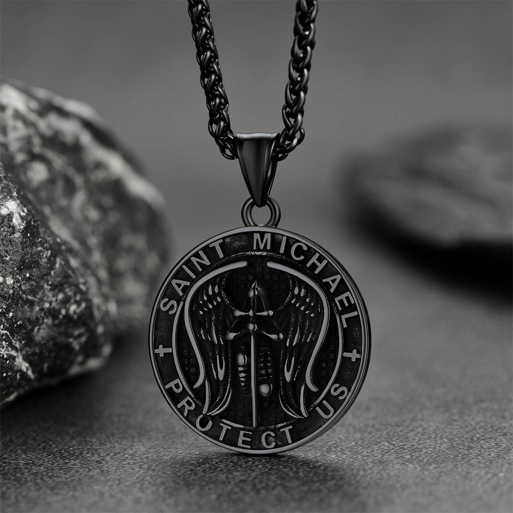 Christian Saint Michael Pendant Necklace Medal for Men