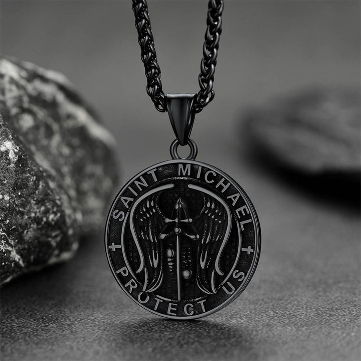 Christian Saint Michael Pendant Necklace Medal for Men