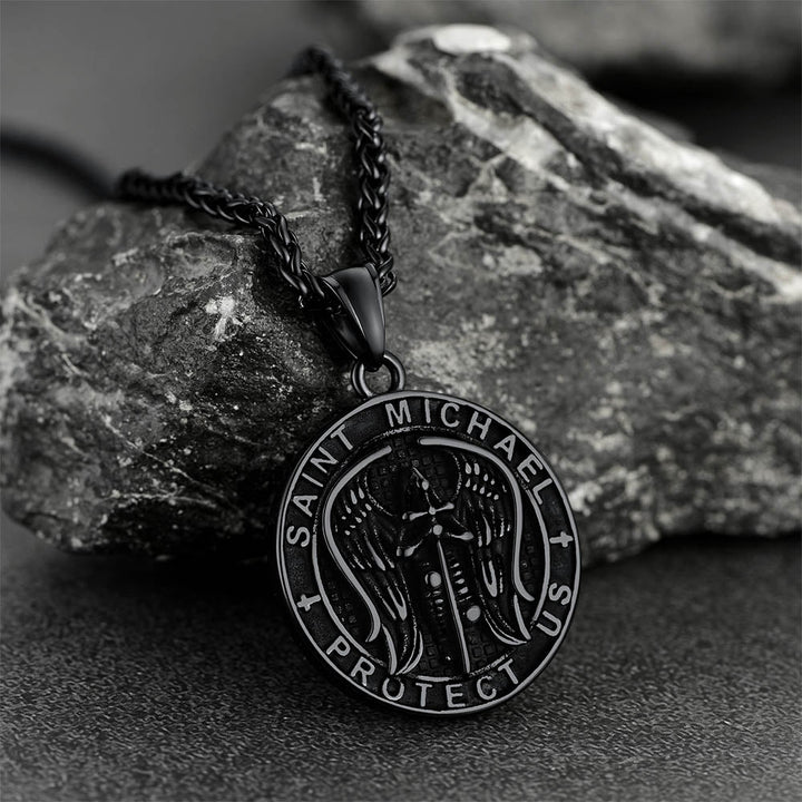 Christian Saint Michael Pendant Necklace Medal for Men