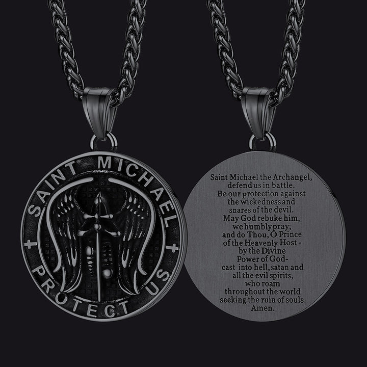 Christian Saint Michael Pendant Necklace Medal for Men
