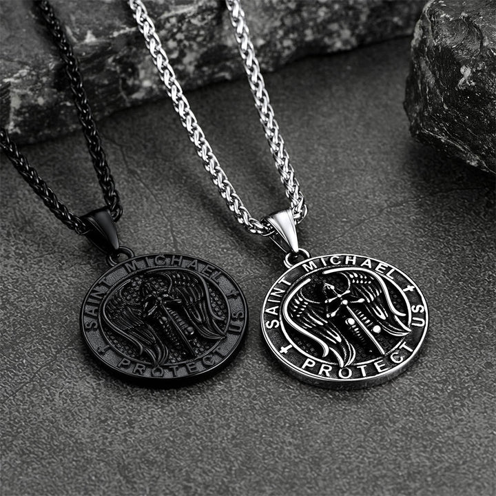 Christian Saint Michael Pendant Necklace Medal for Men