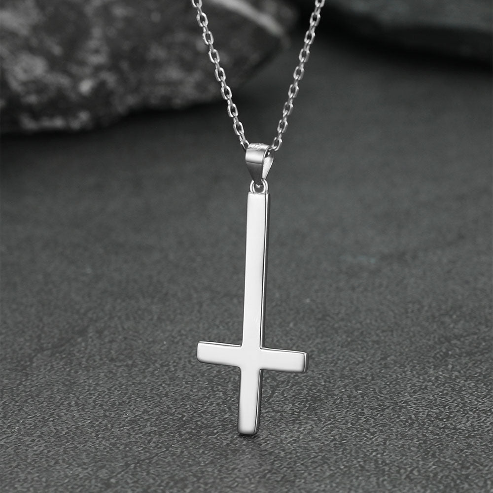 Sterling Silver Inverted Cross Necklace for Men