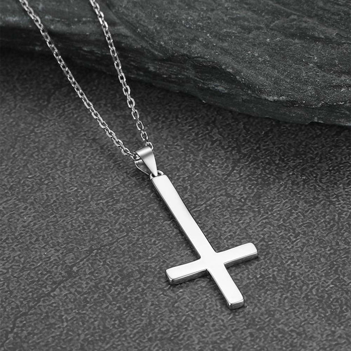 Sterling Silver Inverted Cross Necklace for Men
