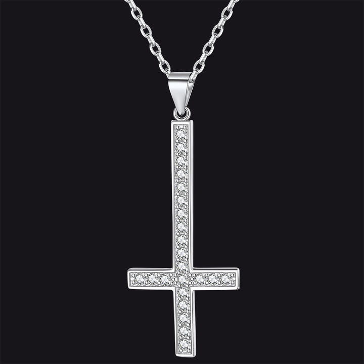Sterling Silver Inverted Cross Necklace for Men