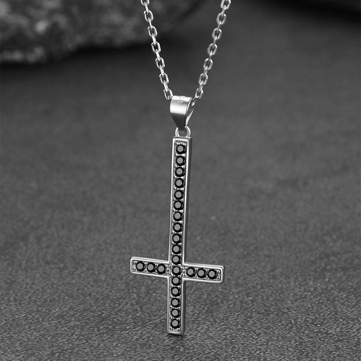 Sterling Silver Inverted Cross Necklace for Men