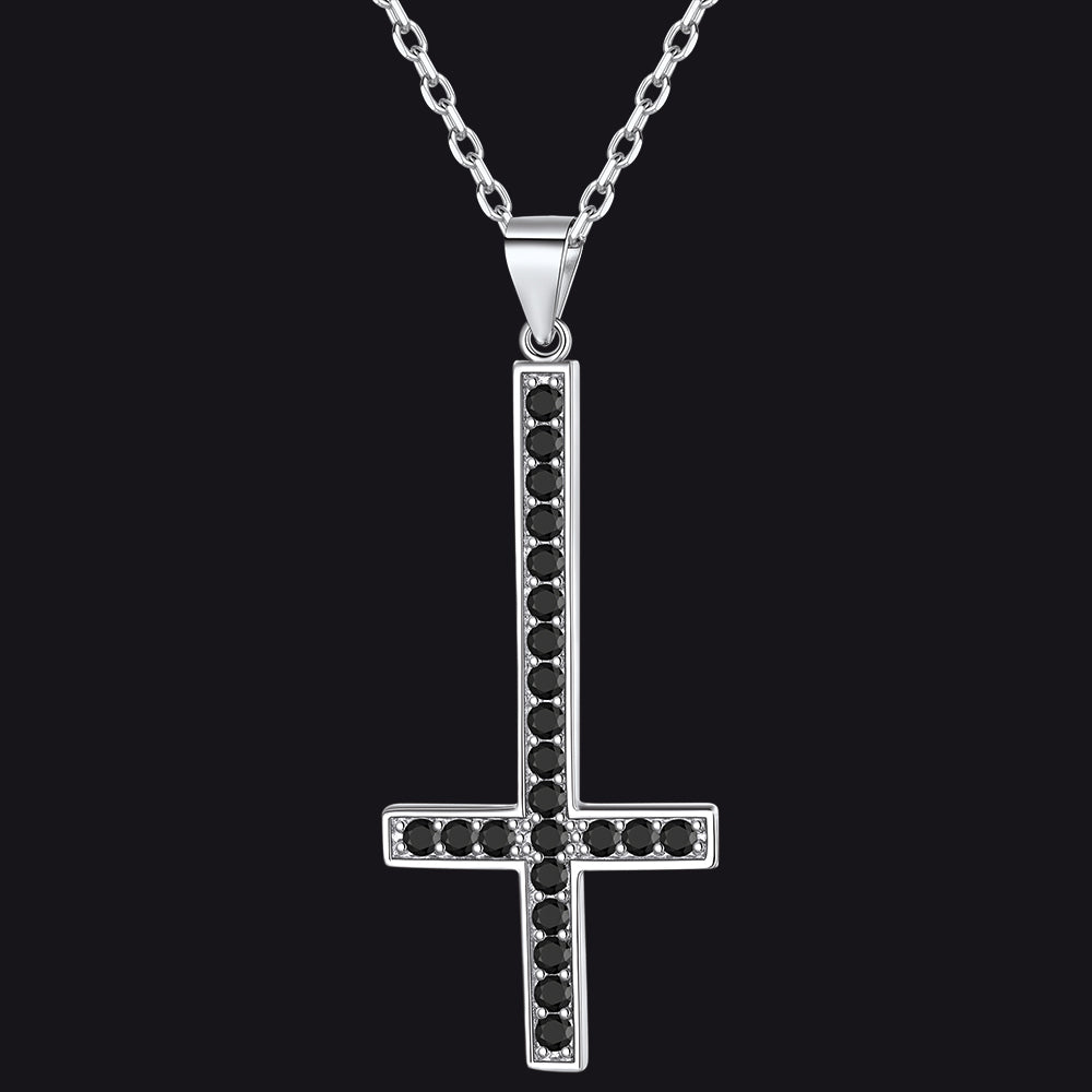 Sterling Silver Inverted Cross Necklace for Men