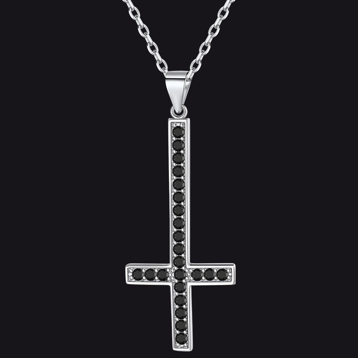 Sterling Silver Inverted Cross Necklace for Men