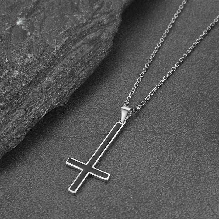 Sterling Silver Inverted Cross Necklace for Men