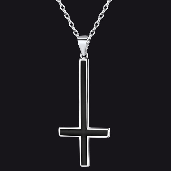 Sterling Silver Inverted Cross Necklace for Men