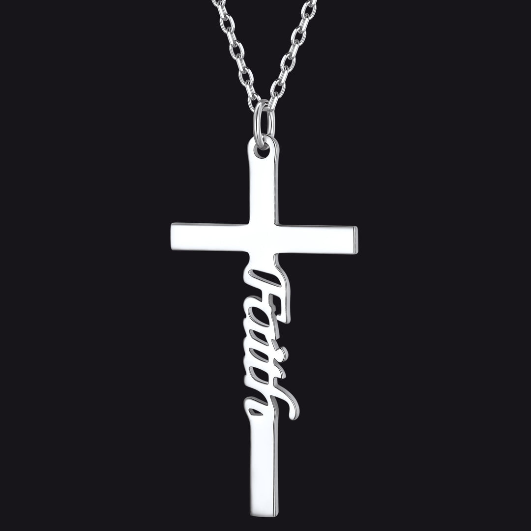 Christian Faith Cross Necklace Pendant for Men Women