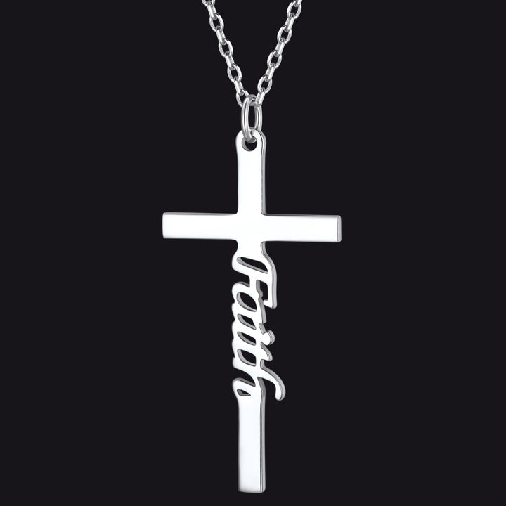 Christian Faith Cross Necklace Pendant for Men Women