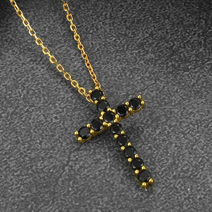 Sterling Silver Diamond Cross Necklace Crucifix Pendant Necklace for Women
