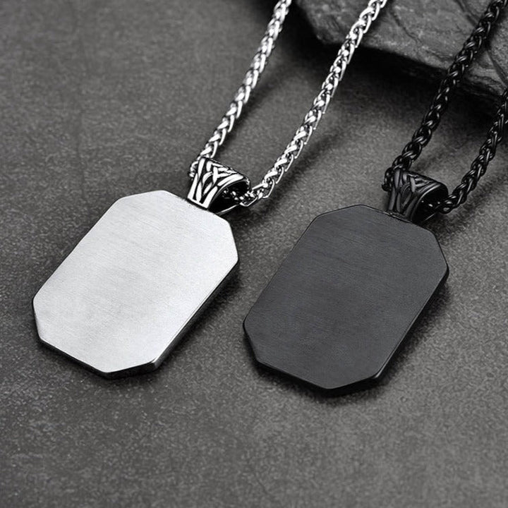 Engraved Freemason Masonic Dog Tag Necklace for Men